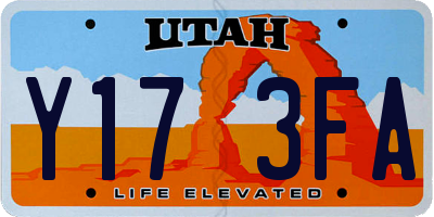 UT license plate Y173FA