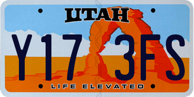 UT license plate Y173FS