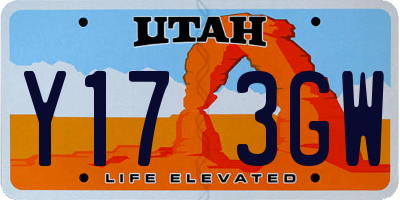 UT license plate Y173GW