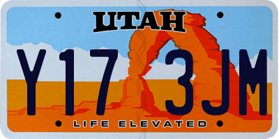 UT license plate Y173JM