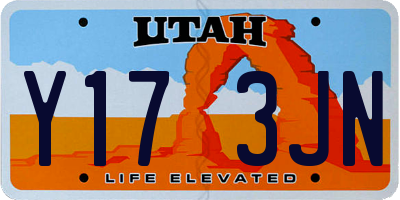 UT license plate Y173JN