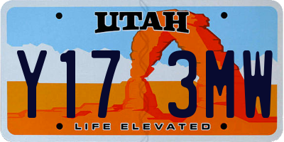 UT license plate Y173MW