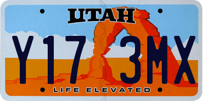 UT license plate Y173MX