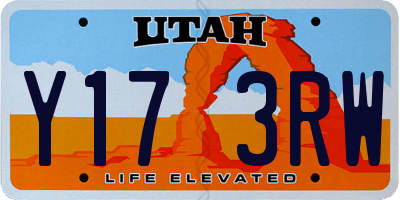 UT license plate Y173RW