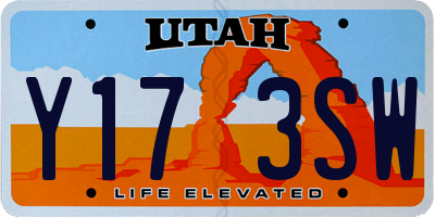 UT license plate Y173SW