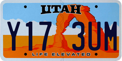 UT license plate Y173UM