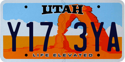 UT license plate Y173YA