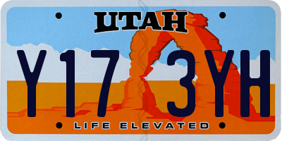 UT license plate Y173YH