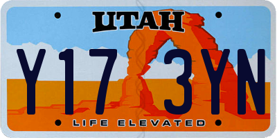 UT license plate Y173YN