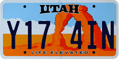 UT license plate Y174IN