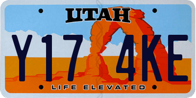 UT license plate Y174KE