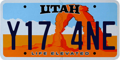 UT license plate Y174NE