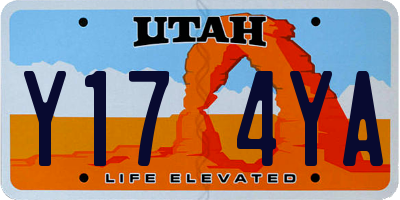 UT license plate Y174YA
