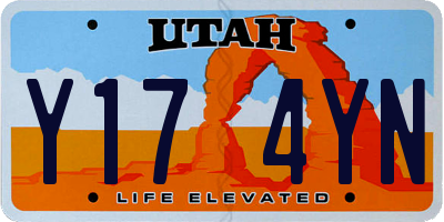 UT license plate Y174YN