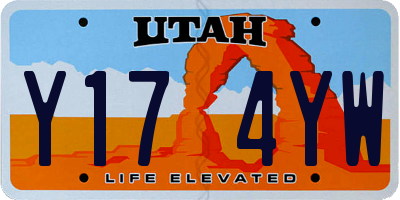 UT license plate Y174YW