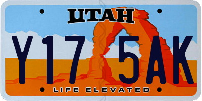 UT license plate Y175AK