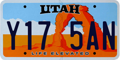 UT license plate Y175AN
