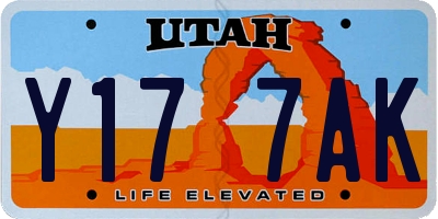UT license plate Y177AK