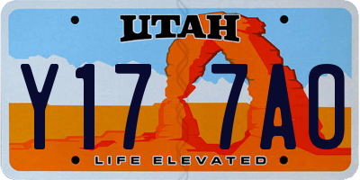 UT license plate Y177AO