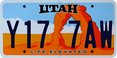 UT license plate Y177AW