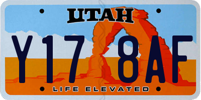 UT license plate Y178AF