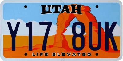 UT license plate Y178UK