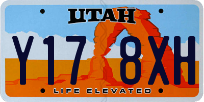 UT license plate Y178XH