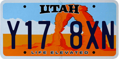 UT license plate Y178XN