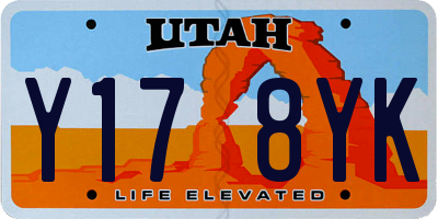 UT license plate Y178YK