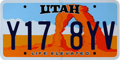 UT license plate Y178YV