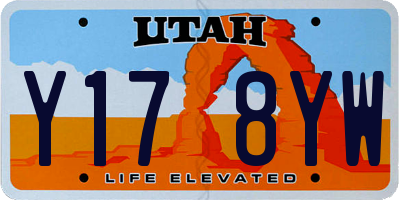 UT license plate Y178YW