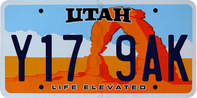 UT license plate Y179AK