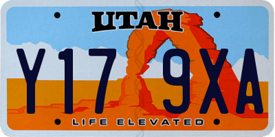 UT license plate Y179XA