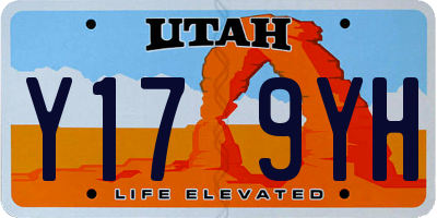 UT license plate Y179YH