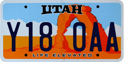 UT license plate Y180AA