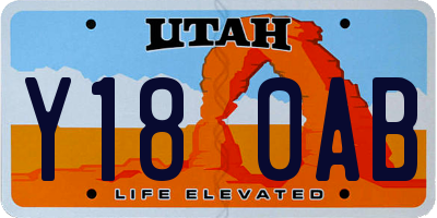 UT license plate Y180AB
