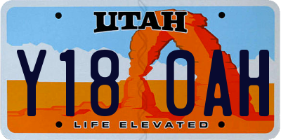 UT license plate Y180AH
