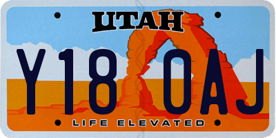 UT license plate Y180AJ