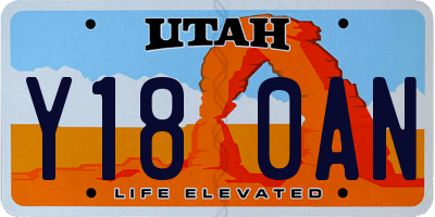 UT license plate Y180AN