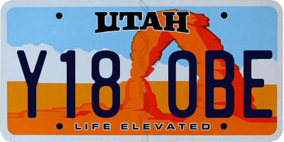 UT license plate Y180BE
