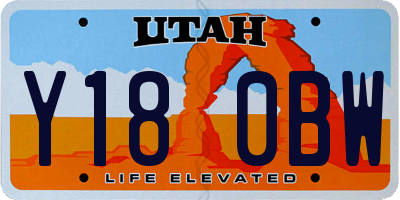 UT license plate Y180BW