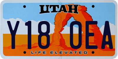 UT license plate Y180EA