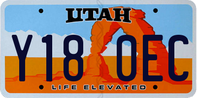 UT license plate Y180EC