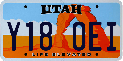 UT license plate Y180EI