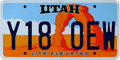 UT license plate Y180EW