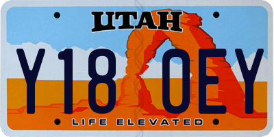 UT license plate Y180EY