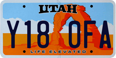 UT license plate Y180FA