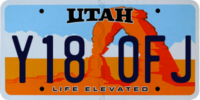 UT license plate Y180FJ