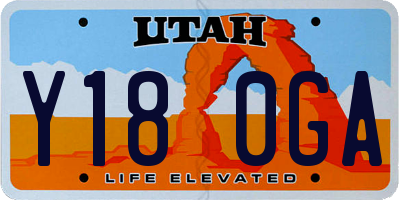 UT license plate Y180GA