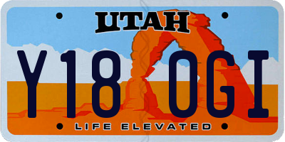 UT license plate Y180GI